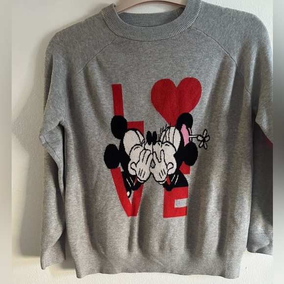 NWOT Marks & Spencer Disney’s Mickey & Minnie LOVE crewneck sweater size XS knit - Picture 2 of 10